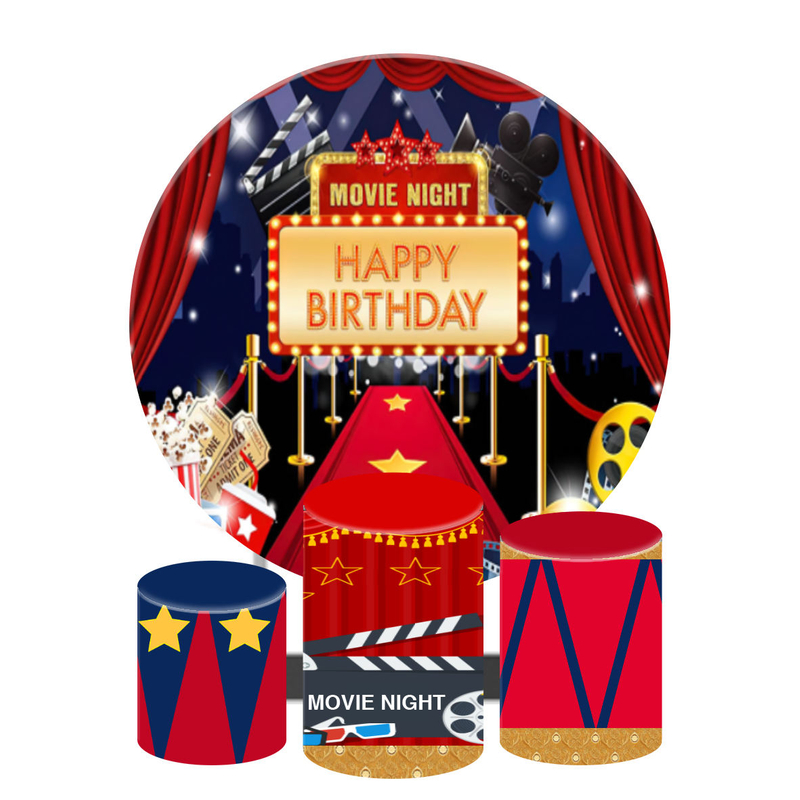 Customized Birthday Party Event Background Round Backdrop Stands Halloween Party Decoration