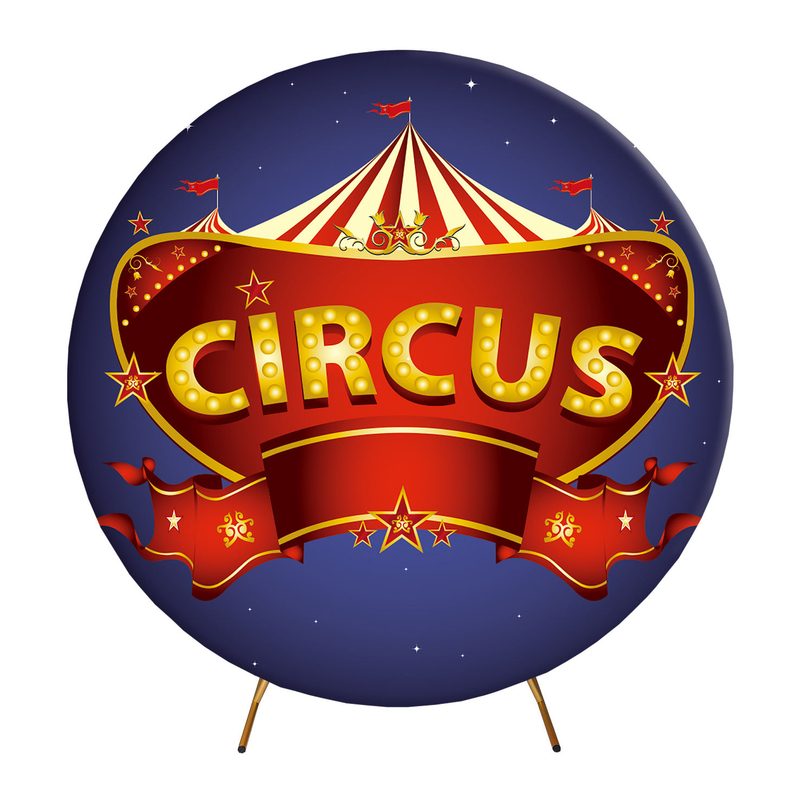 New design circle fabric cover birthday new born parties custom printing round party backdrop stand