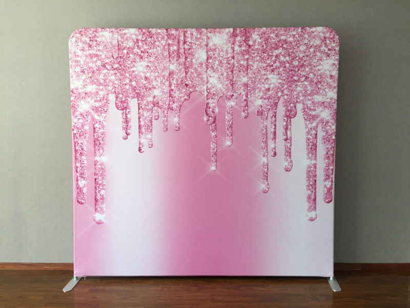 Standard portable 8ft aluminum frame pillow case tension fabric event custom backdrop stand for photo booth