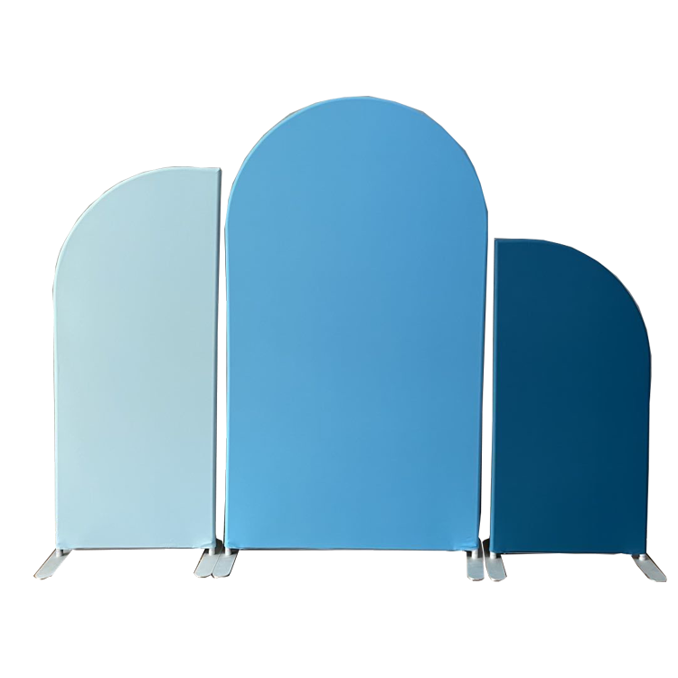 New design solid color cover tension fabric wedding backdrop decoration arch stand