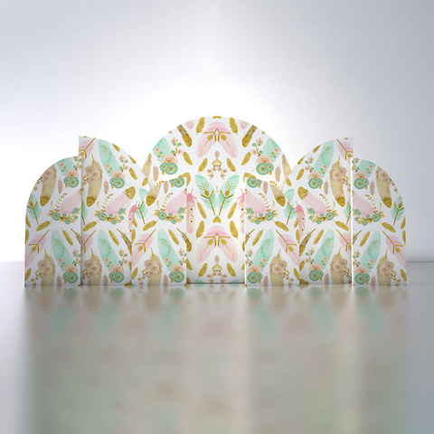 Portable custom shape birthday party tension fabric wedding decoration photo booth display stand backdrop