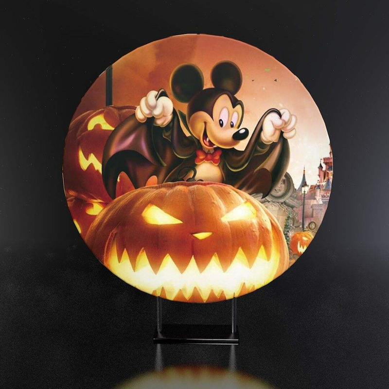 6.6 ft Halloween Day Castle Pumpkin Bright Background Party Decor Photography Led Backdrop