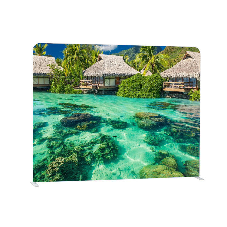 10x8ft Straight Shaped Lightweight Repeat Foldable Hot Selling Tension Fabric Display Banner Backdrop Stand