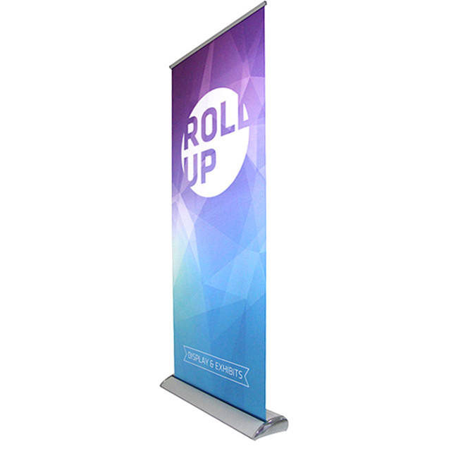 Aluminium silver roll up stand banner, high quality roll banner, portable display frame