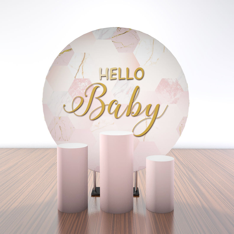 7 ft New design custom printing circle balloon birthday party events round backdrop stand