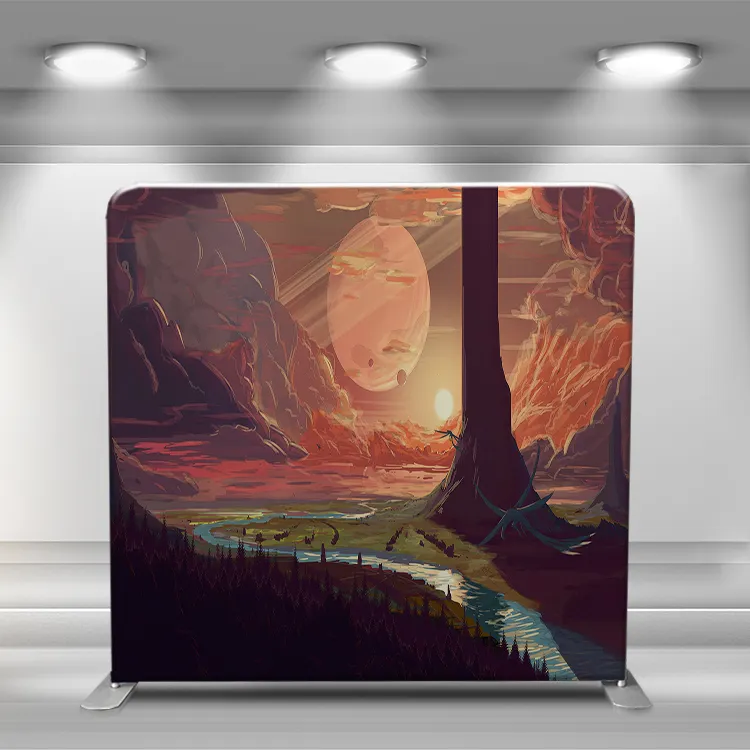 Easy Disassembly Manual Assembly Decorative Background Wall Natural Scenery Photo sublimation printing tension backdrop