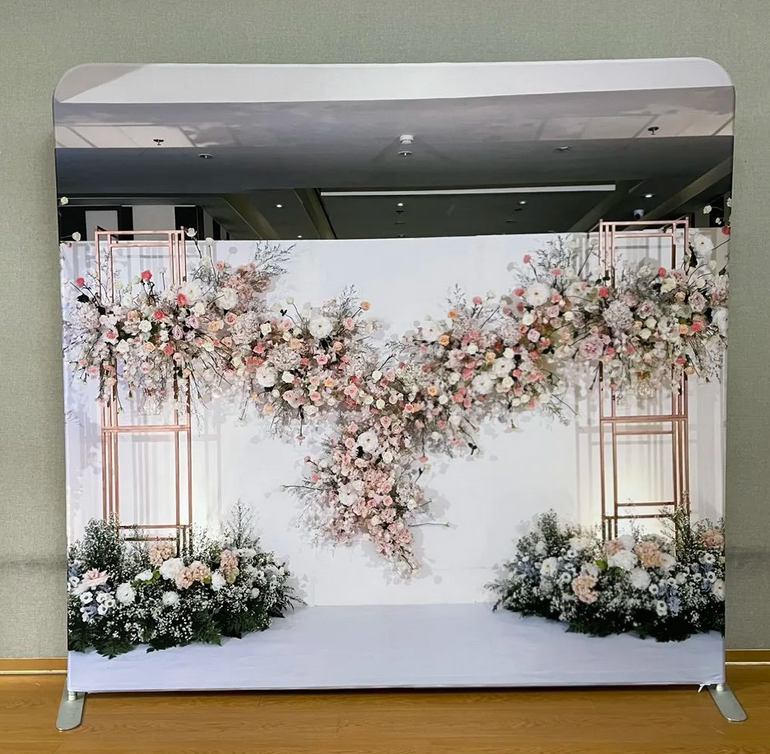 8 ft Aluminum tube stand Aluminium frame portable backwall tension fabric photo booth backdrop