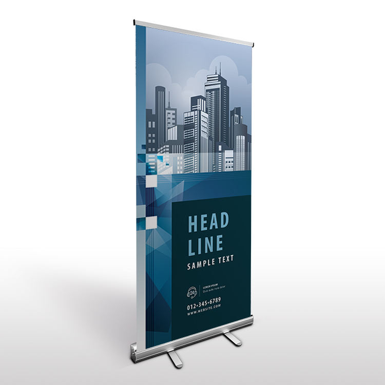 Portable single-screen exhibition display business roll up banner stand