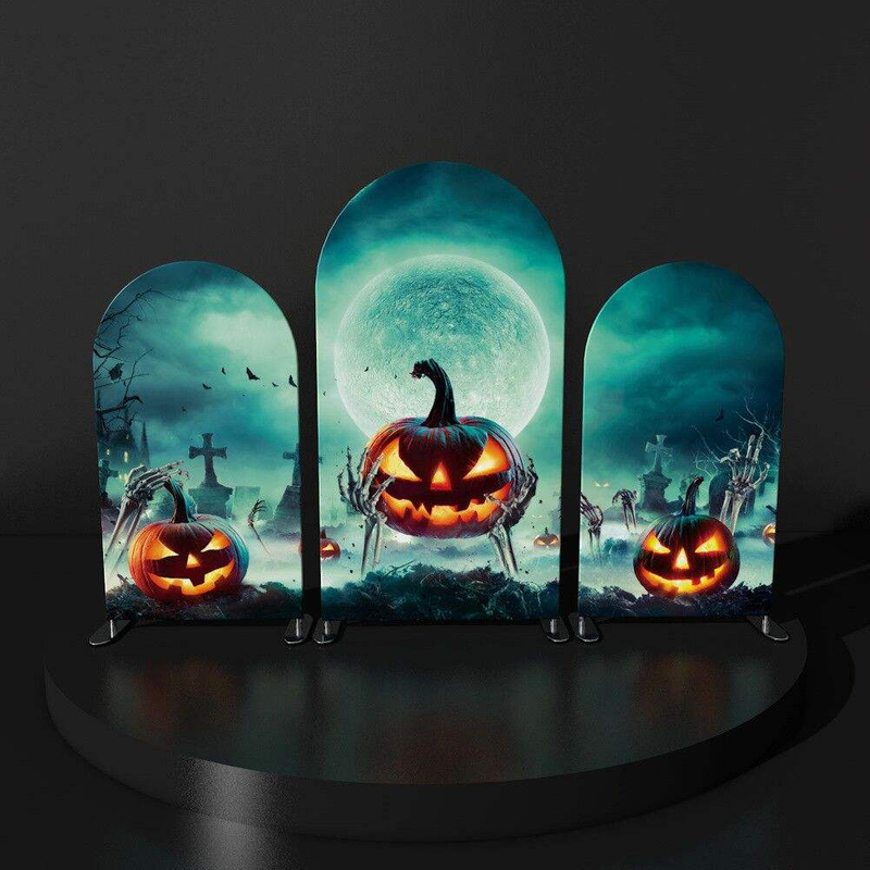 Aluminum Tube Background for Halloween Decoration tension fabric half arch backdrop