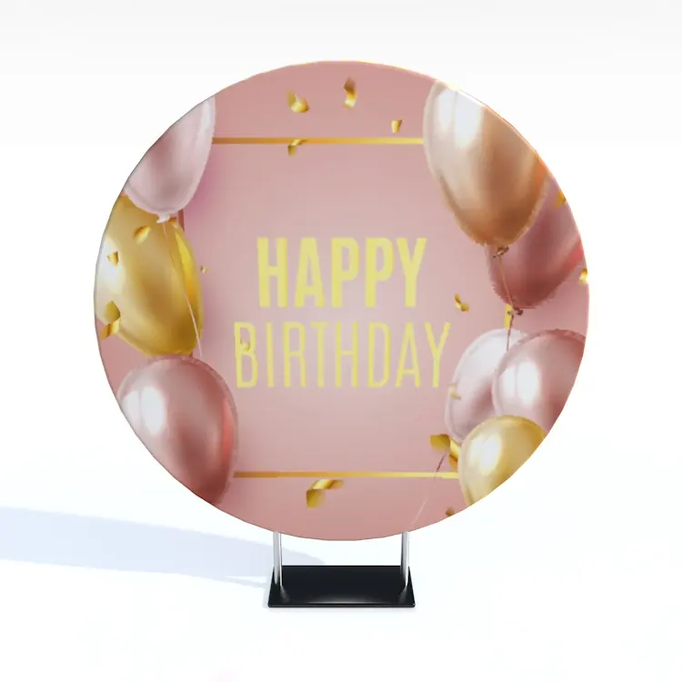Easy Carry Install Reasonable Price Fashion Flower Fabric Cake Round Wedding Backdrop Stand For Event