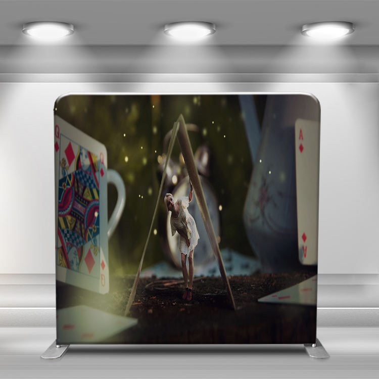 Straight aluminium frame Spandex Backdrop Stand with Round Tube Wall Portable Photography Tension Fabric