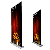 High quality moving luxurious retractable wide base trade show portable pull up banner display stand