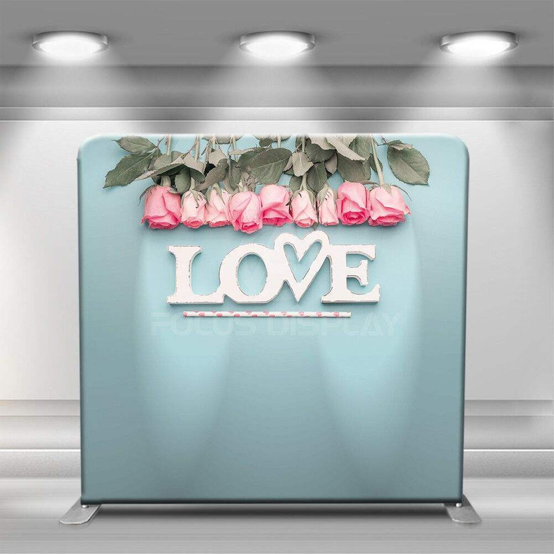 10x8 ft custom portable full printing tension fabric photo booth tube straight advertising and wedding wall portable