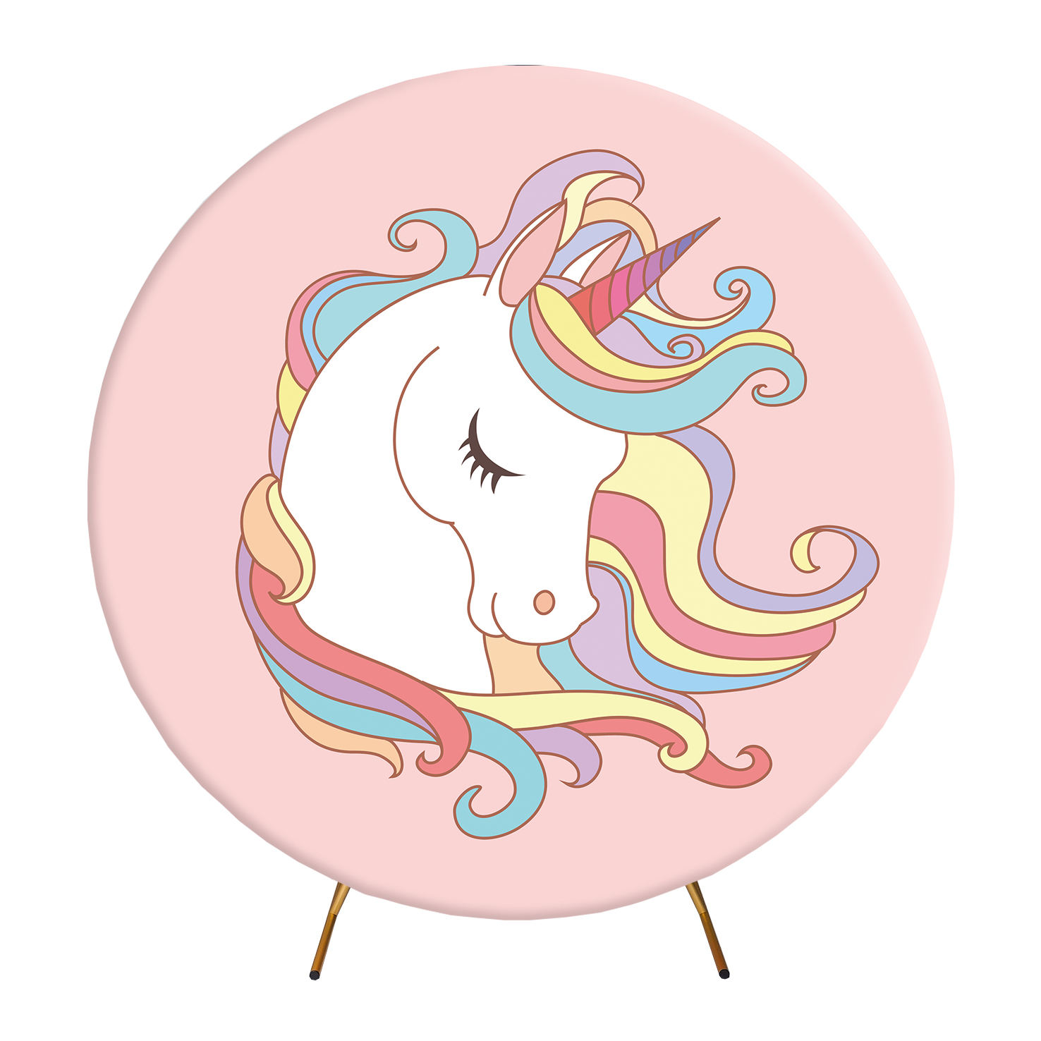 New design circle fabric cover birthday new born parties custom printing round party backdrop stand