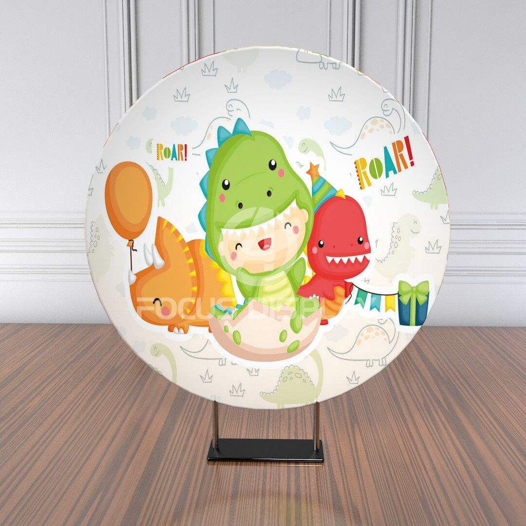 7 ft Cartoon dinosaur designs round background birthday party decorations photo circle backdrop