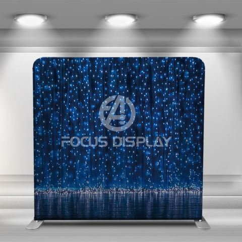 8ft durable straight aluminum stand custom full color pillow case cover tension fabric photo booth backdrop