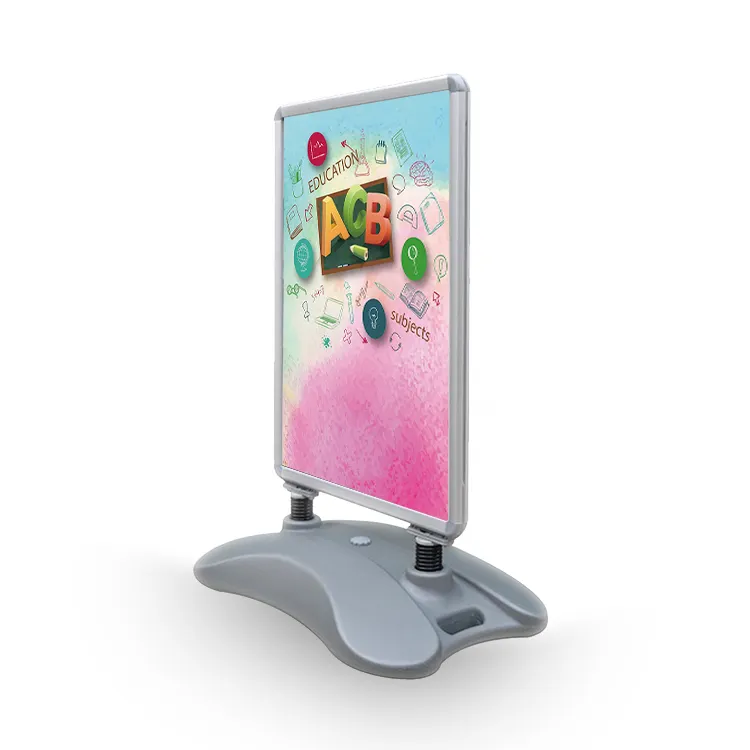 Plastic Base Water Injection Poster Frame Double Sided Screen Replaceable Background Picture Stereo Sign