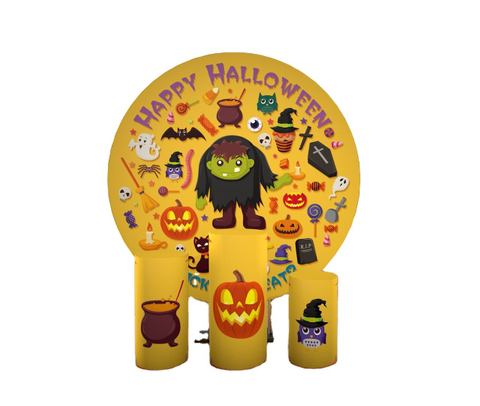 Customized Birthday Party Event Background Round Backdrop Stands Halloween Party Decoration