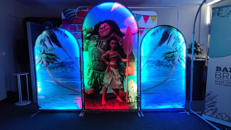 Luxury LED Arched Wall Set Bridal Shower Birthday Party Frame Wedding Decoration Photo Boot Arch Stand Fabric Backdrop
