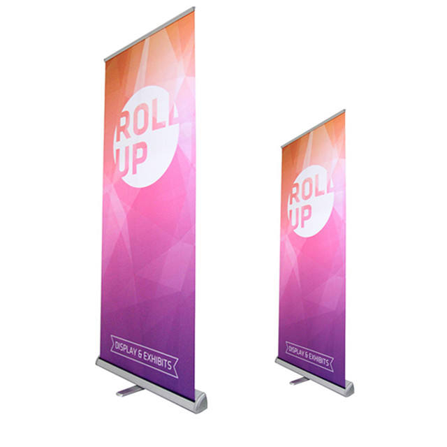 Triangle aluminium roll up banner, retractable stand banner, portable roll up stand banner