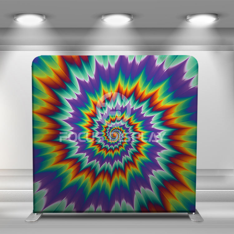 8 ft EZ tube straight display stand tension fabric daisy flower wall photo booth backdrop