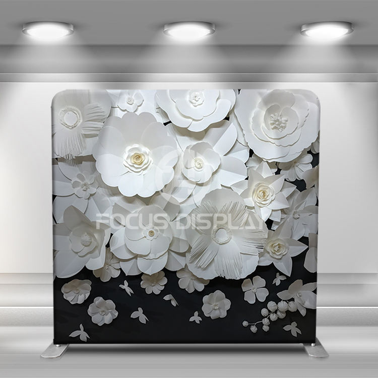 8*8 ft Custom printing graphic tension adjustable tube frame display photo booth props backdrop wall