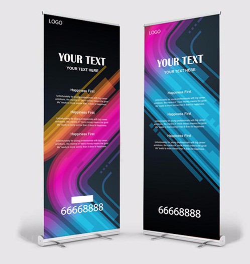 Aluminium silver roll up stand banner, high quality roll banner, portable display frame