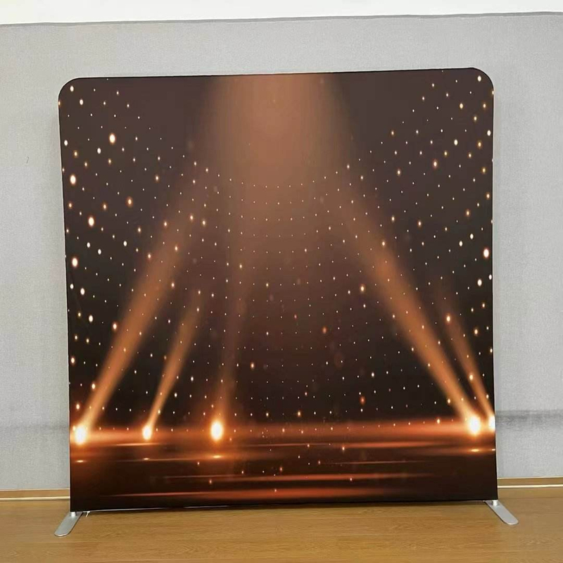 customized tension fabric trade show wall banner straight tension fabric ez tube frame display backdrop