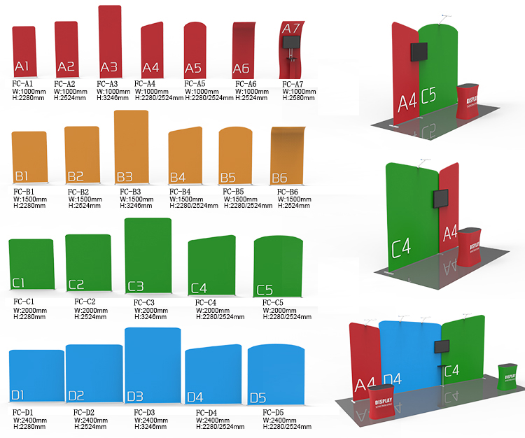 Portable modular aluminum frame trade show booth commercial exhibition stand