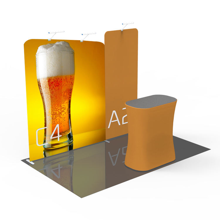 Portable tension fabric wall for exhibition trade show booth