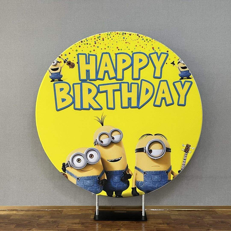 2022 Bestseller 6.6 ft tension fabric family birthday parties round backdrop wall