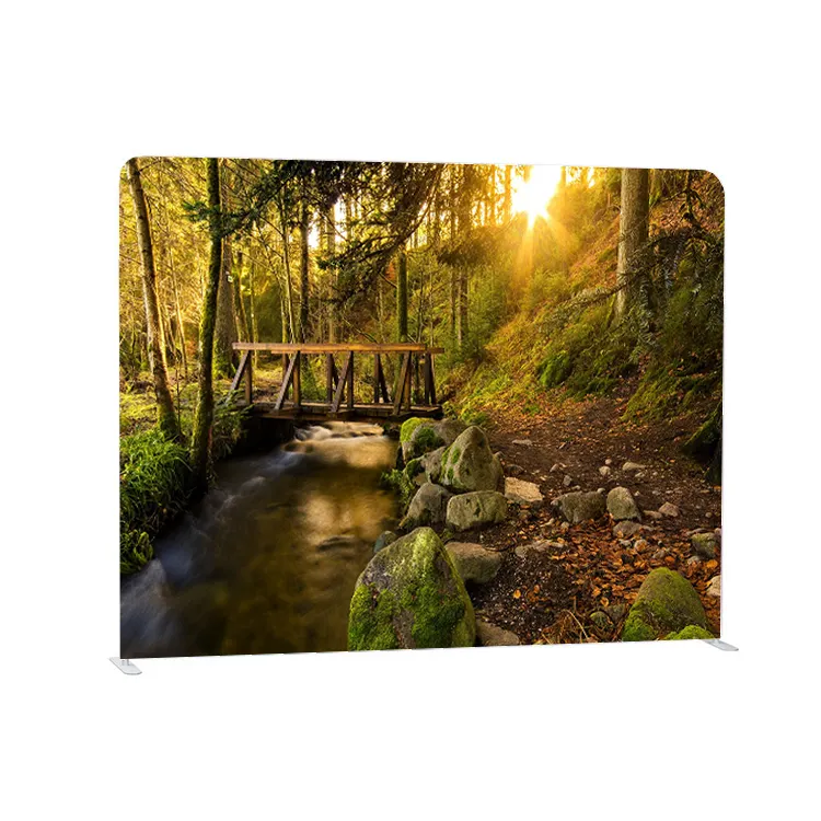 10 * 8ft Wholesale Light Weight aluminum tube Custom Resistant Straight Exhibition Tension Fabric Display Wedding Stand