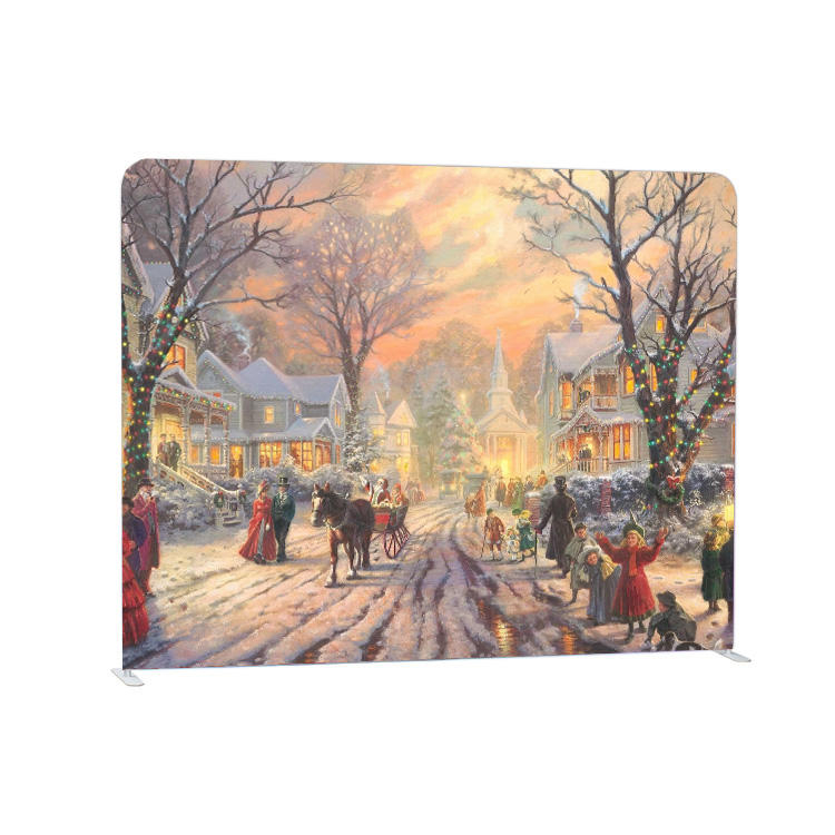 8ft or 10ft customized portable straight tension fabric pillow case christmas photo backdrop