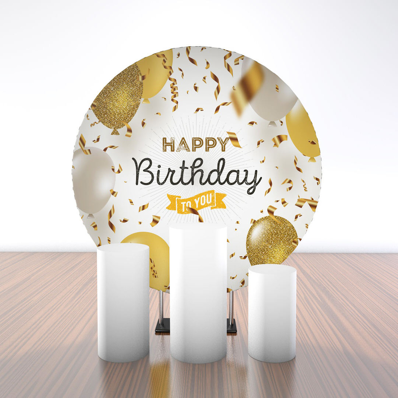 7 ft New design custom printing circle balloon birthday party events round backdrop stand