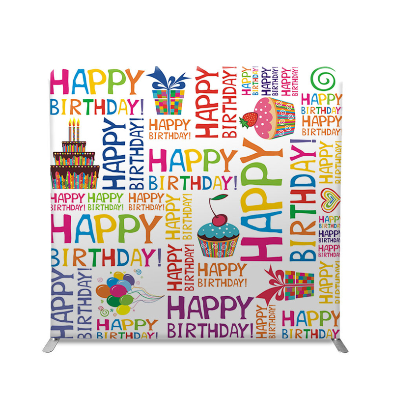 Hot sale factory directly 8ft straight display stand aluminum frame tension fabric photo booth backdrop 8ft portable backwall