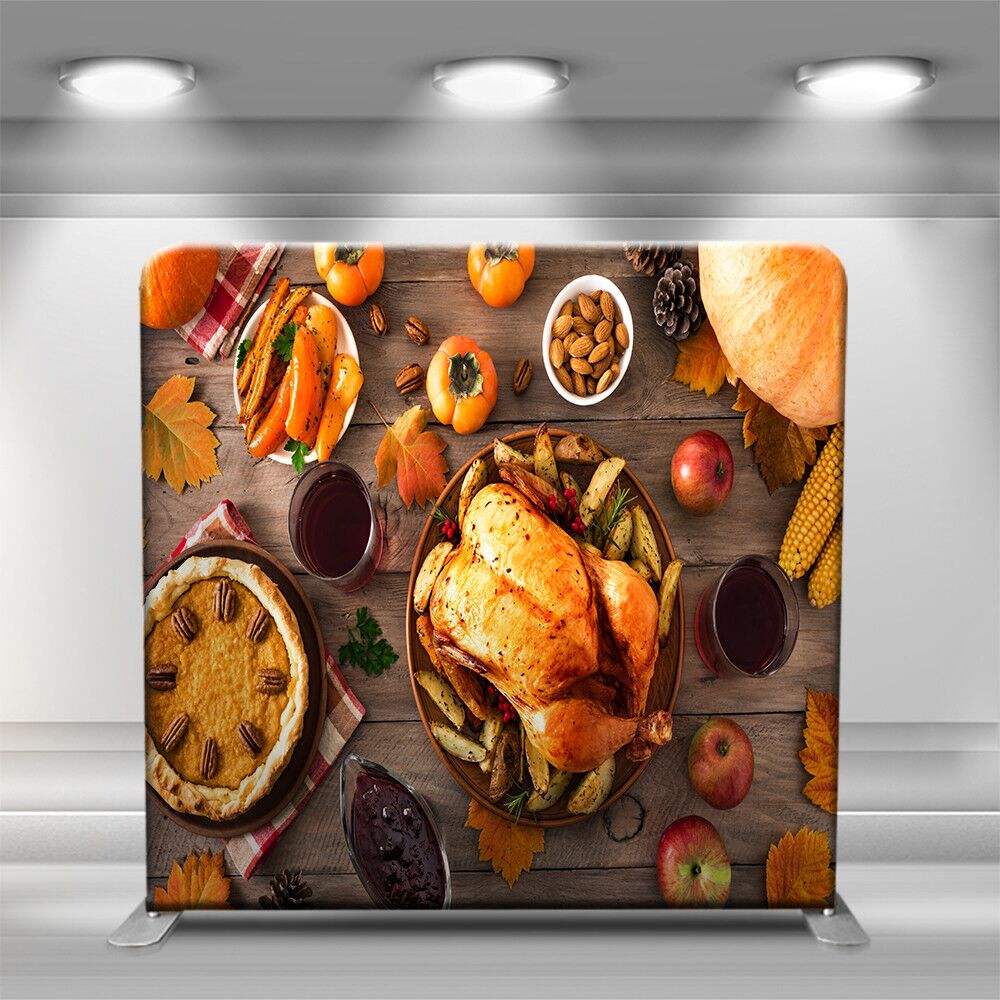 Top Sale 8 ft Thanksgiving Day Castle Bright Background Dinner Party Decor Pillow Case Backdrop Wall