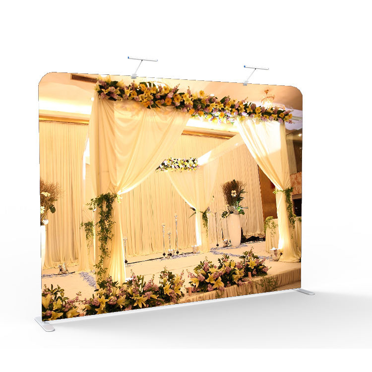 Popular full color advertising frame tension fabric party backdrop stand wedding photography