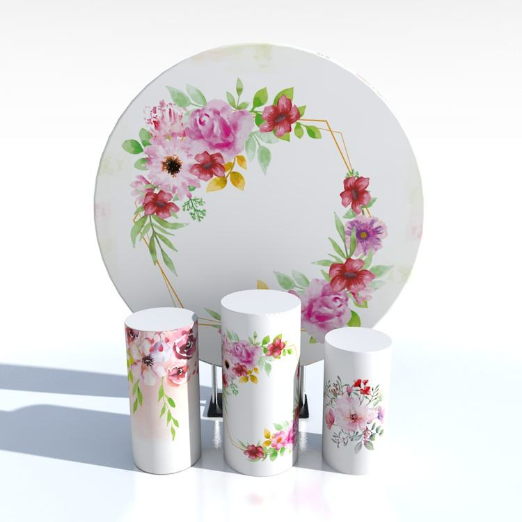 Wedding round party backdrop dessert table columns stand cylinder pedestal for decoration