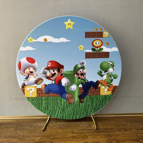 6.6 ft Popular cartoon character fancy printing cover birthday party round backdrop wall