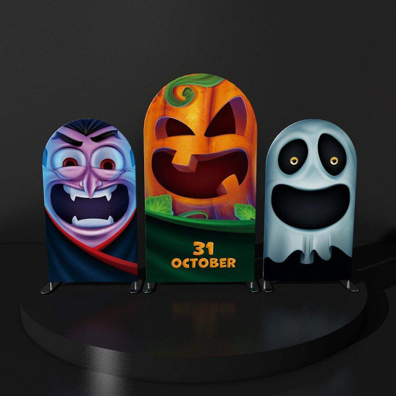 Aluminum Tube Background for Halloween Decoration tension fabric half arch backdrop