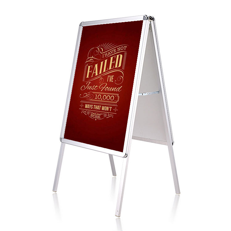 Custom graphic double side a frame sidewalk sign holder poster stand for advertising