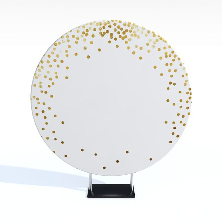 Portable circle aluminum frame gold wedding metal backdrop decoration stand
