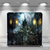 Custom Aluminum Stands Celebrate Helloween AmbienceTension Backdrop Cuved Tension Fabric Wall