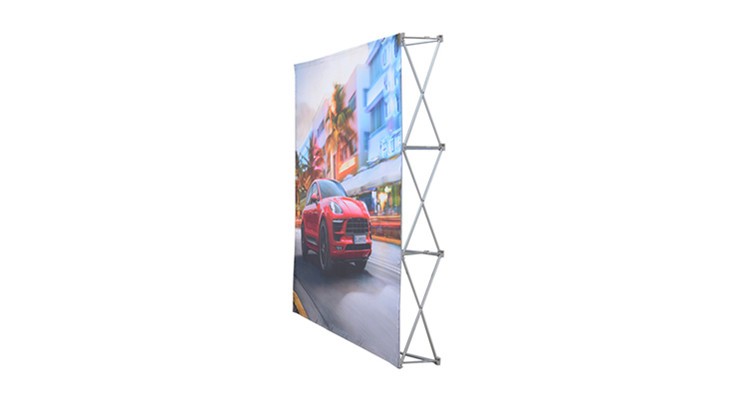 Custom printing logo-repeat exhibition pop up backdrop banner with lights