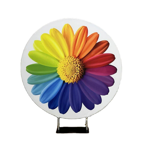 Interchangeable Background Printing Fashion Calico Wedding Birthday Party Round Backdrop Frame Stand