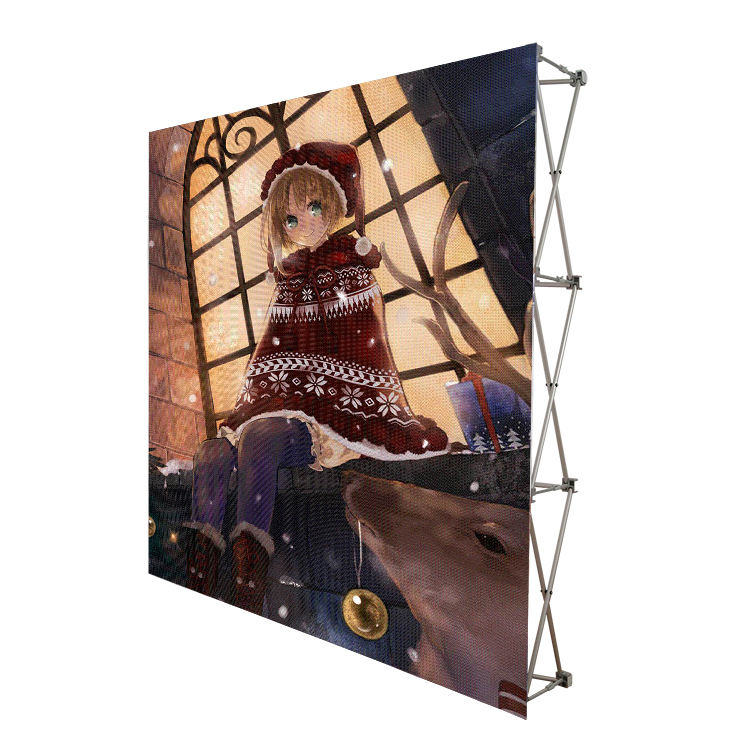 Portable exhibition booth table tension fabric backdrop pop up display stand