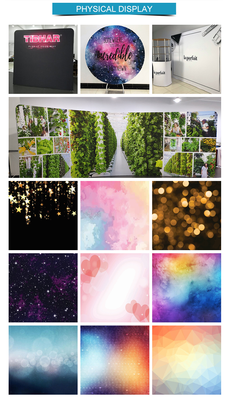 Standard portable 8ft aluminum frame pillow case tension fabric event custom backdrop stand for photo booth