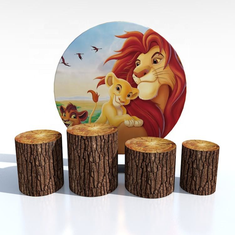 7ft Cartoon Round Backdrop Children Birthday Party Background for Photo Studio Circle Display Stand