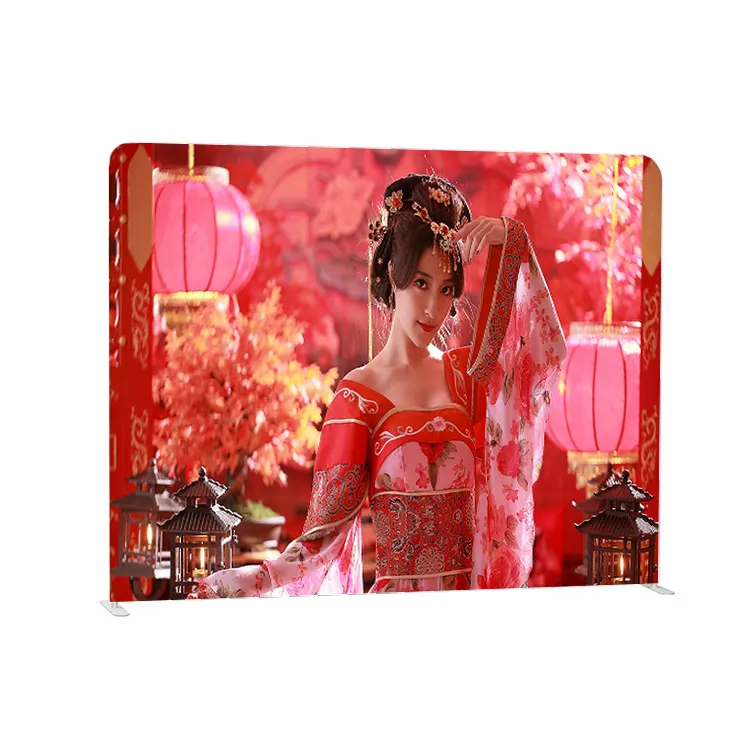 10 ft Straight Shape Aluminum Frame tension Fabric Display Banner Custom tube frame display photo booth backdrop wall
