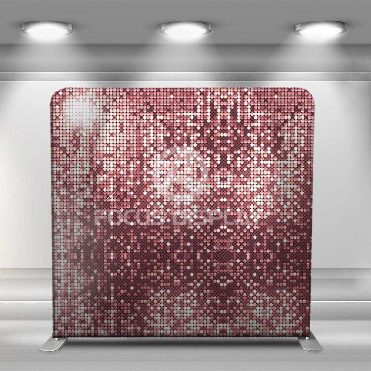 10x8 ft custom full printing tension fabric photo booth tube straight wall display event stand